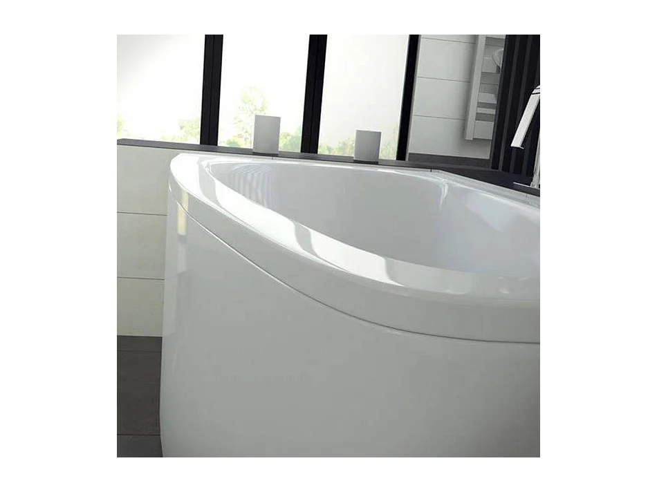 Baignoire d'angle LUNA 150 cm avec tablier - Orientation: Droit