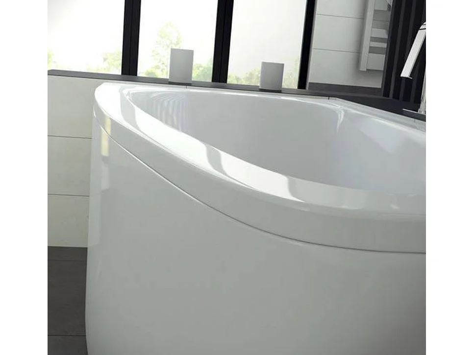 Baignoire d'angle LUNA 150 cm avec tablier - Orientation: Droit