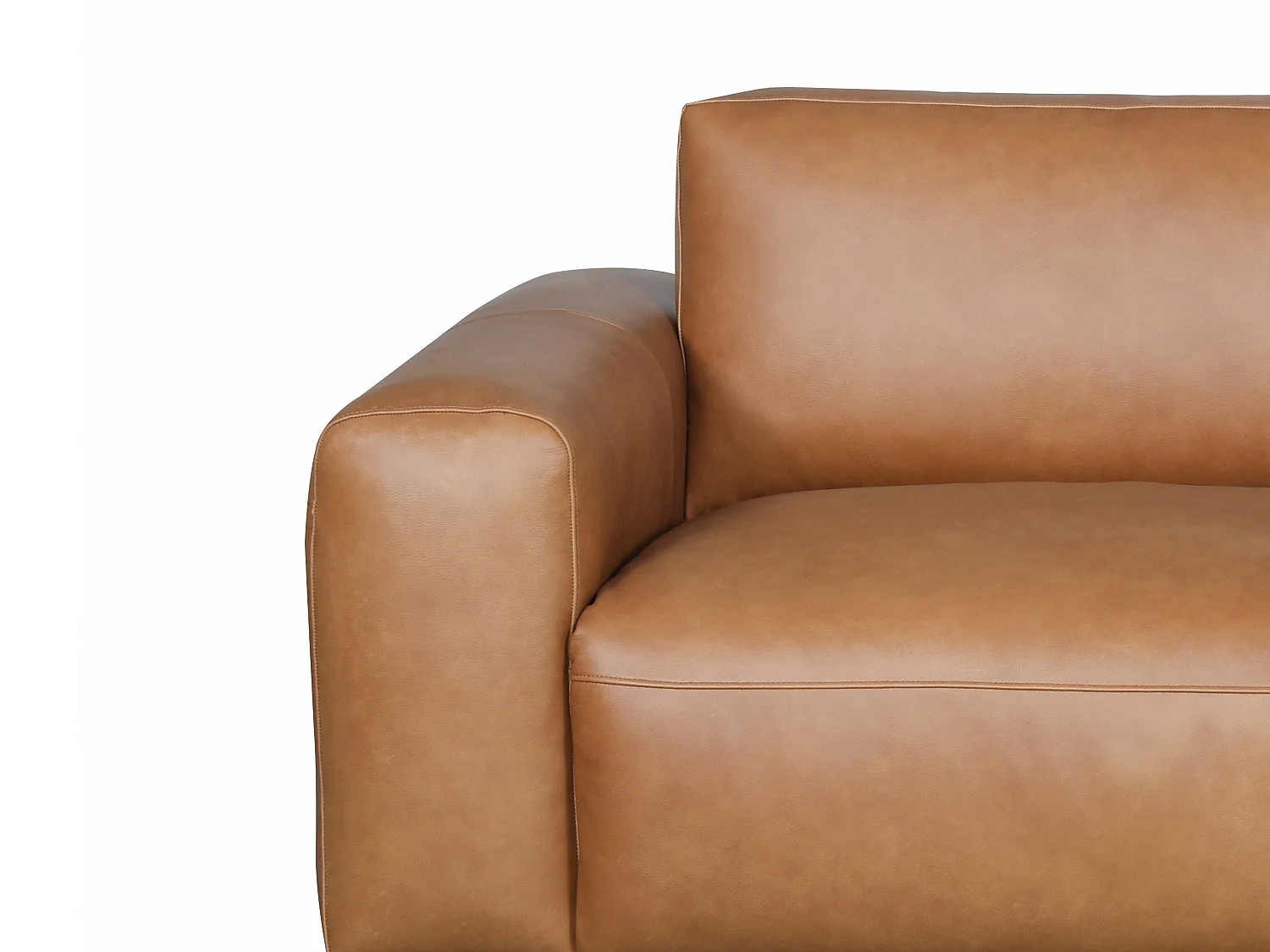 Canapé 3 places en cuir marron LAVANE