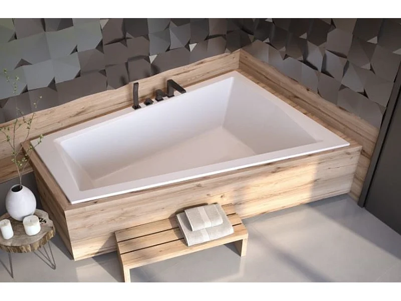 Baignoire d'angle Droit ULTIMA DUO 170 ou 180 cm ultra-slim - Dimensions: 180cm