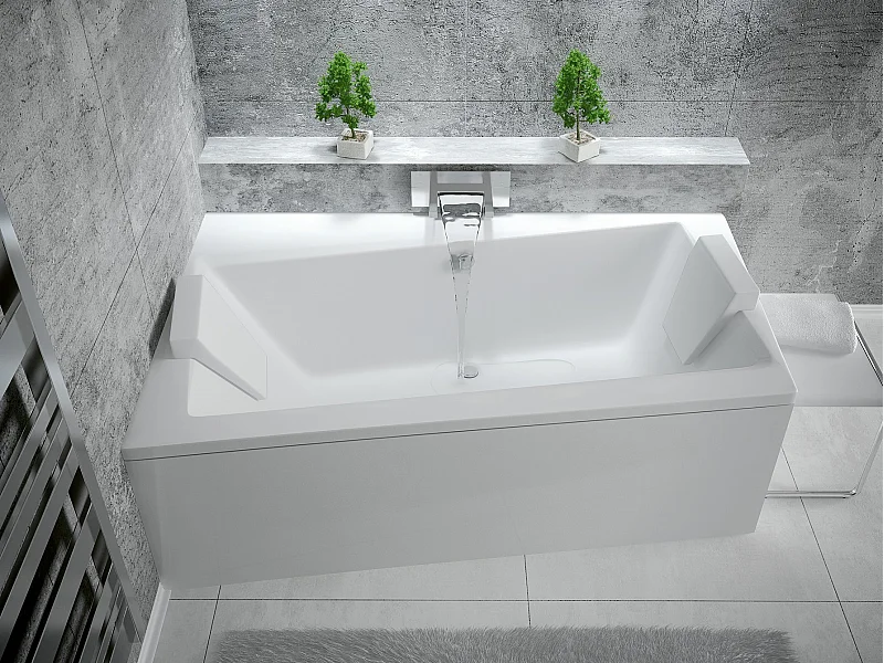 Baignoire angle gauche ZIANIGI avec tablier - Dimensions: 170cm