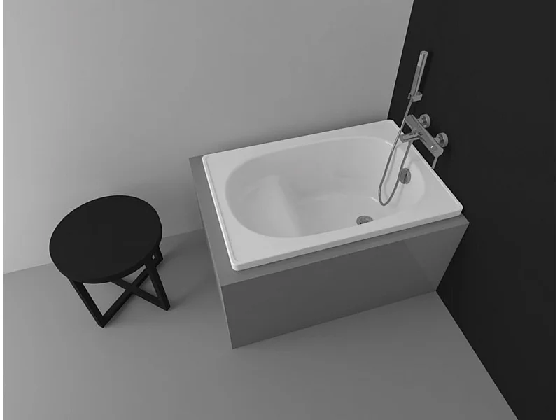 Baignoire sabot ALVERANA en acier émaillé 105x70 cm