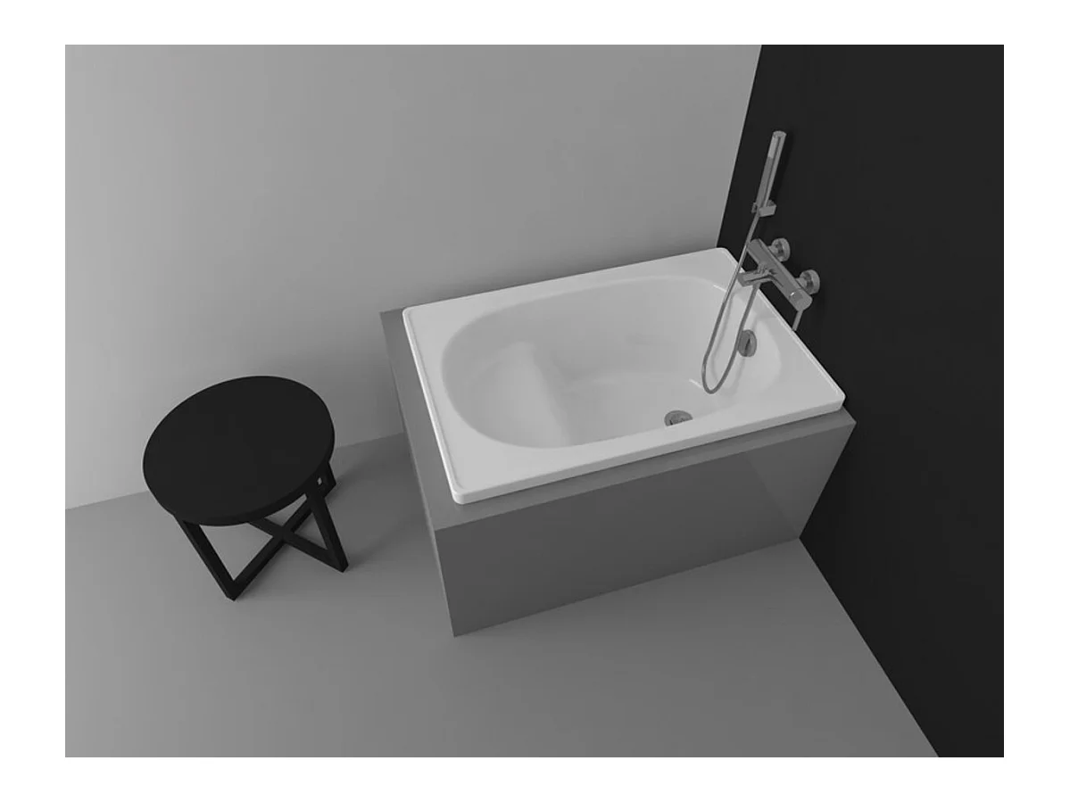 Baignoire sabot ALVERANA en acier émaillé 105x70 cm