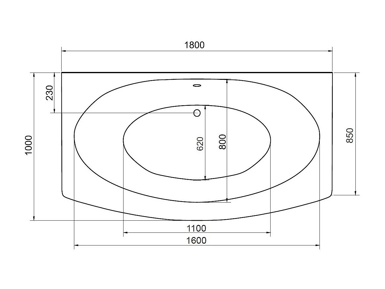 Baignoire GENOVA, avec tablier 160x75 cm