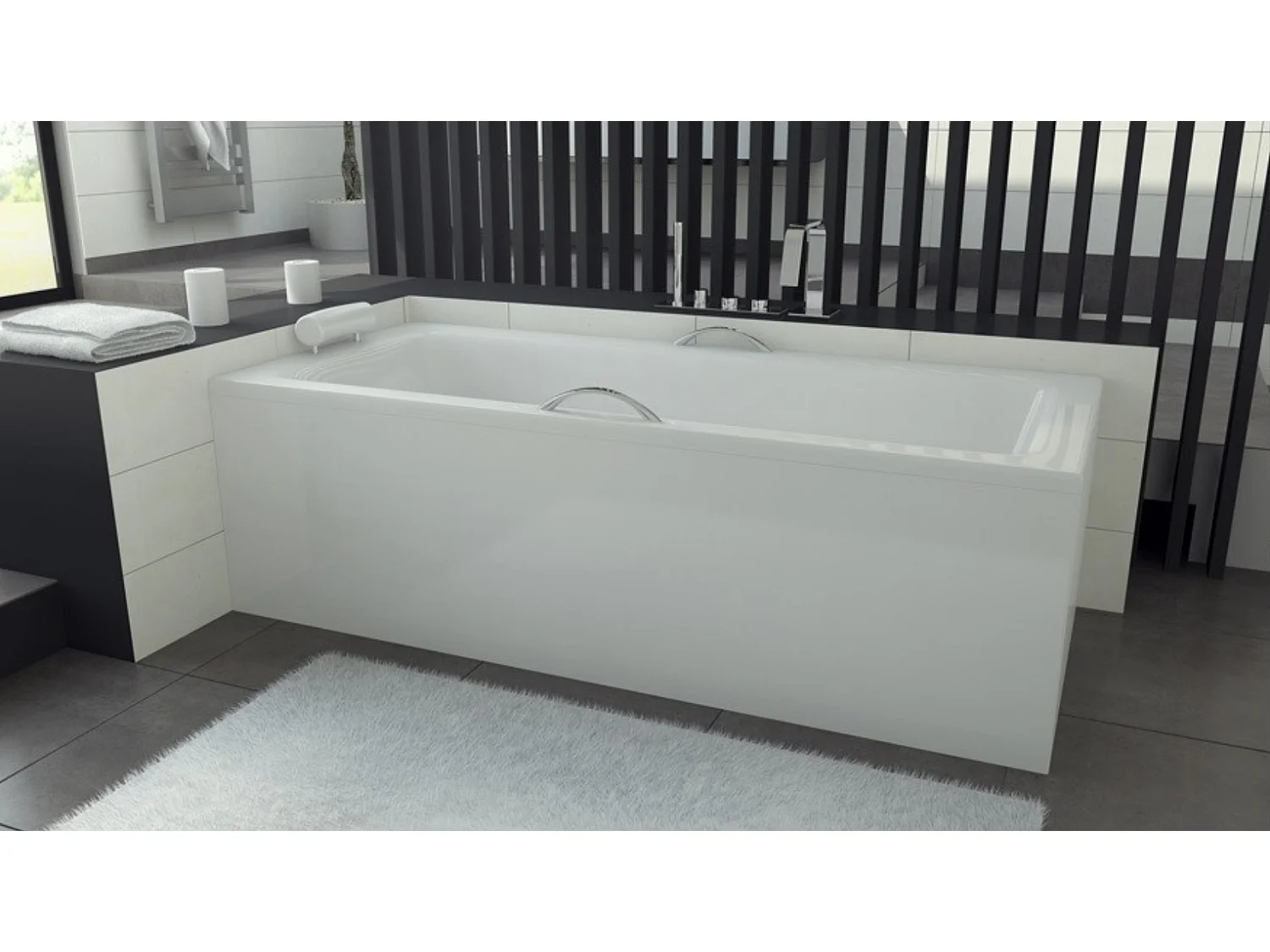 Baignoire VENETO avec tablier 140-150 x 70 et 160-170 x 75 - Dimensions: 170 x 75 cm
