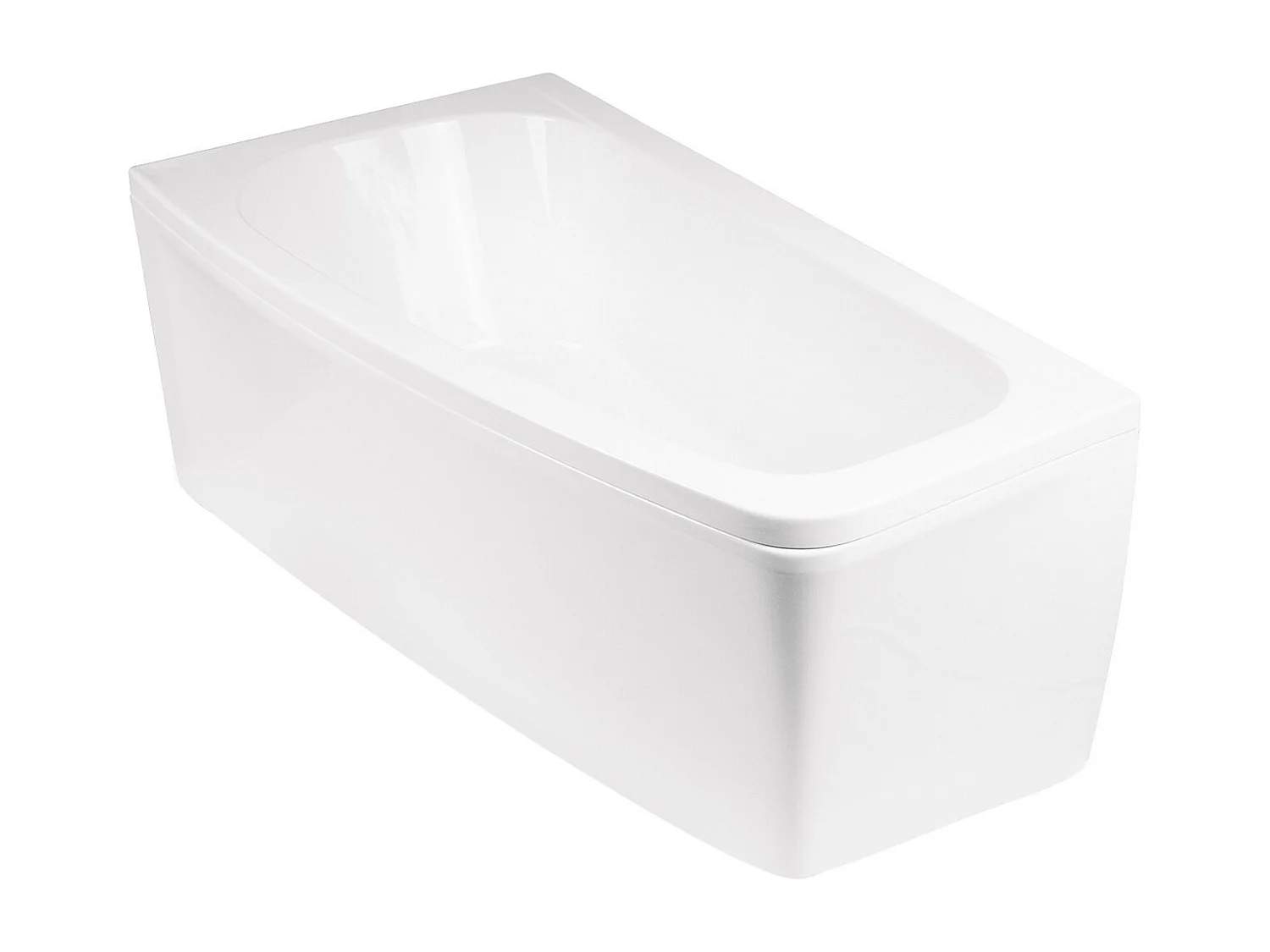 Baignoire d'angle LUNA 150 cm avec tablier - Orientation: Gauche