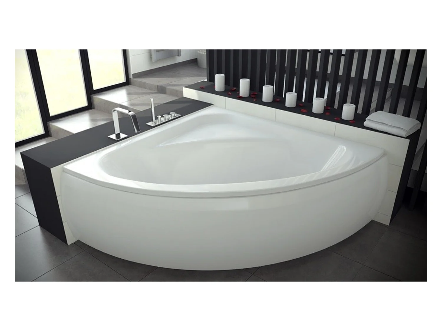 Baignoire d'angle VENEZIA 148x148 cm avec tablier