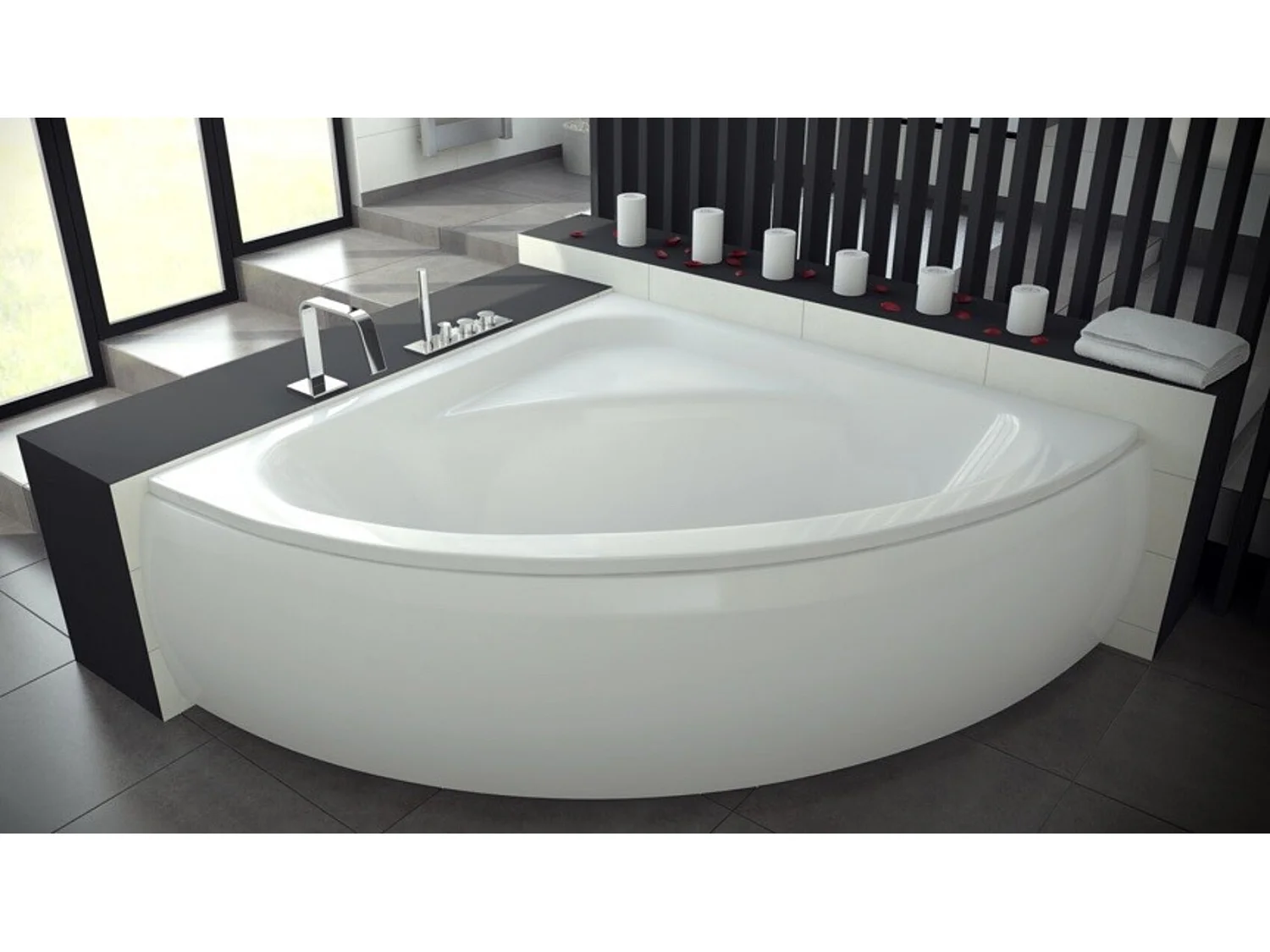 Baignoire d'angle VENEZIA 148x148 cm avec tablier