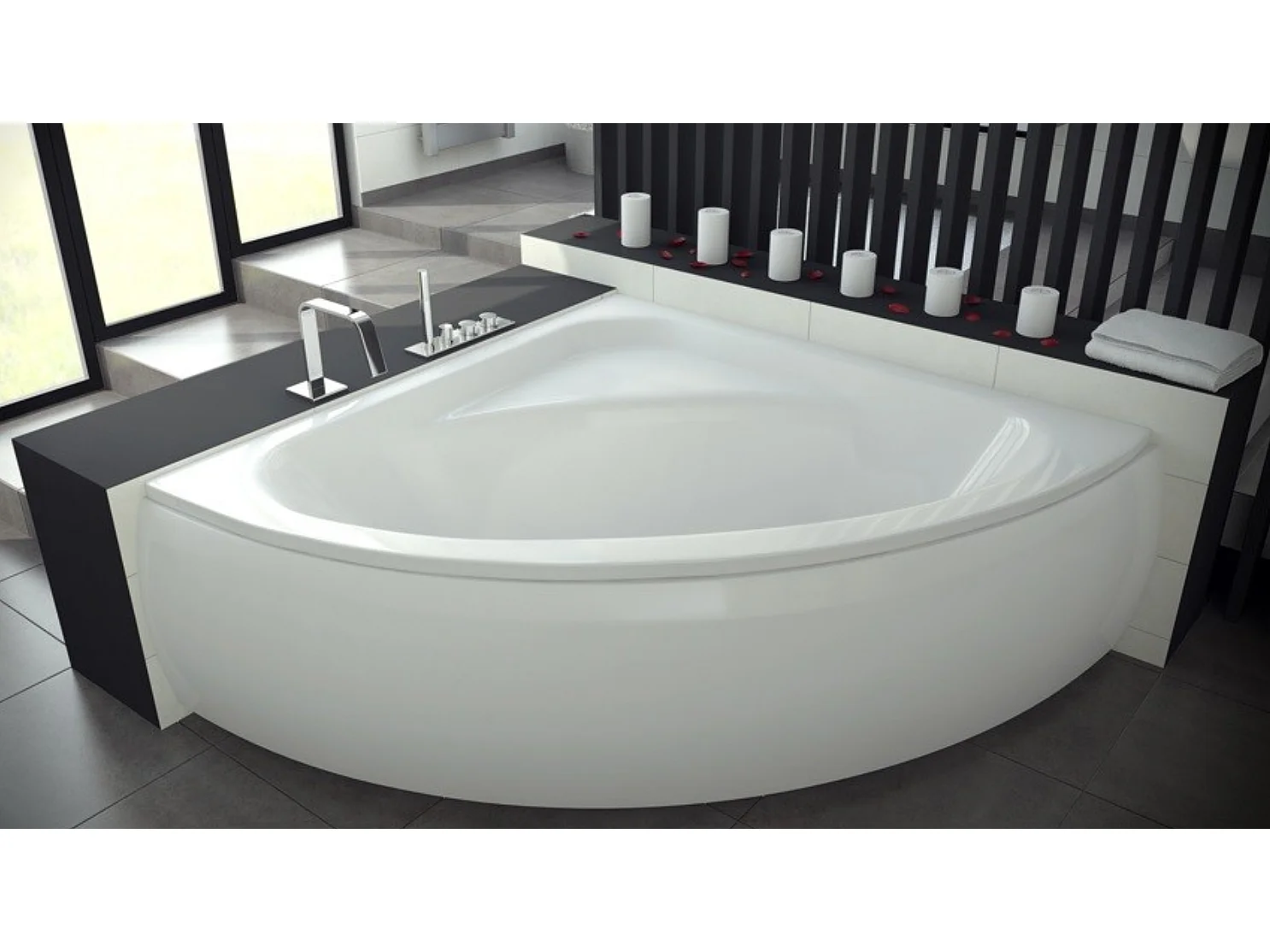 Baignoire d'angle VENEZIA 148x148 cm avec tablier