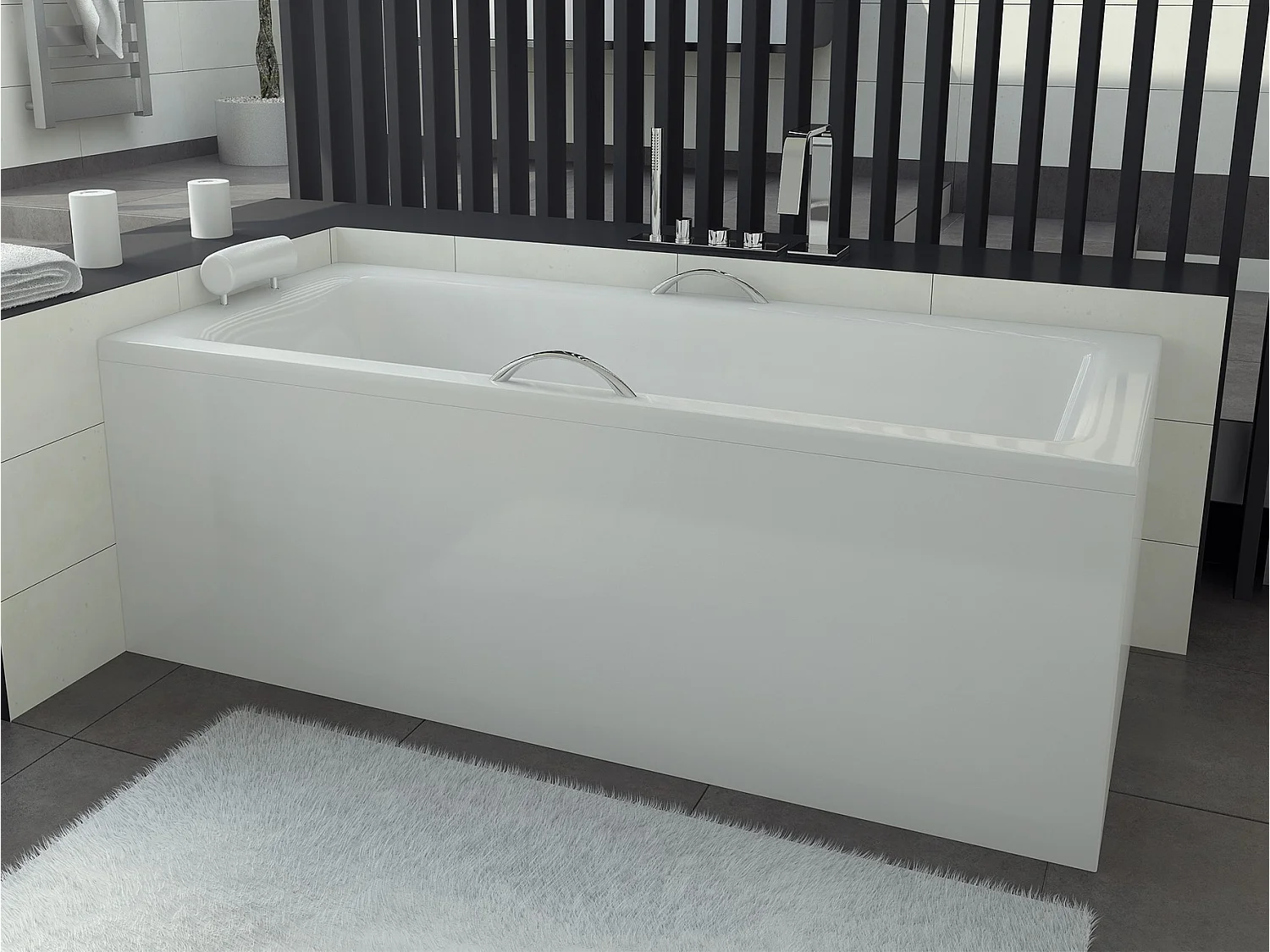 Baignoire VENETO MINI avec tablier 100-110-120-130 x 70 cm - Dimensions: 130cm