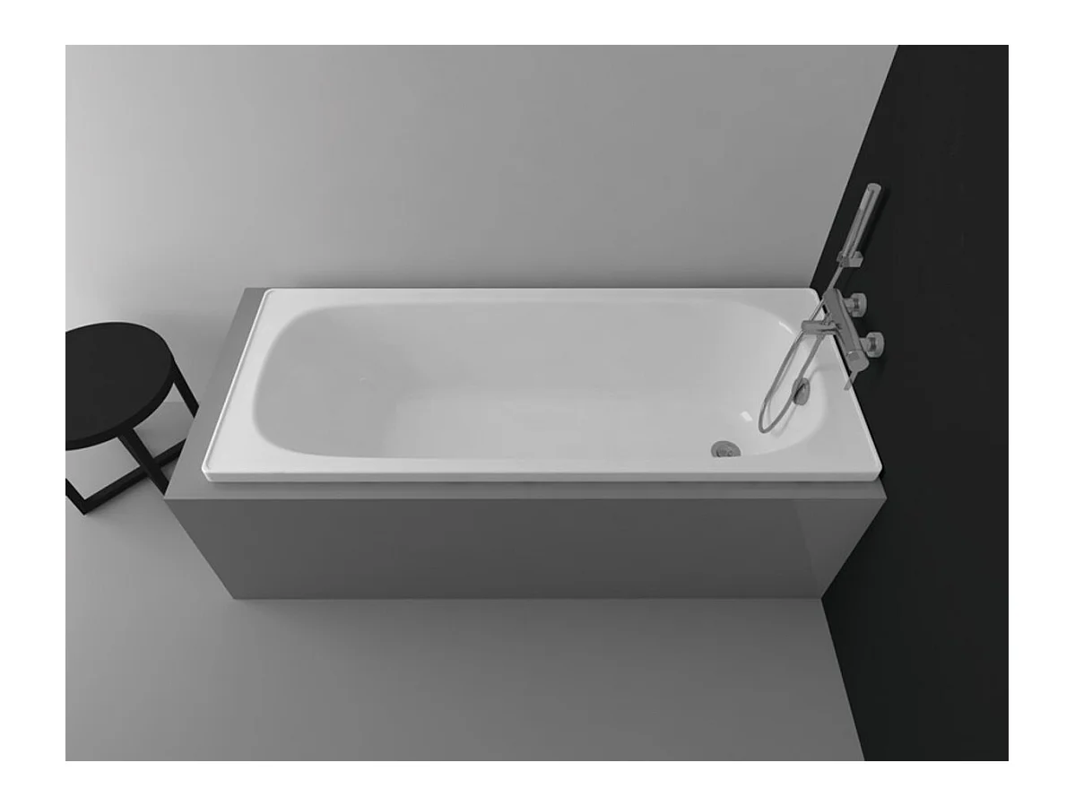 Baignoire ALVERANA en acier émaillé 120-130-140-150-160-170x70 cm - Dimensions: 130cm - Fond anti-dérapant: Avec