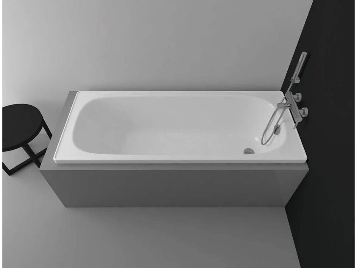 Baignoire ALVERANA en acier émaillé 120-130-140-150-160-170x70 cm - Dimensions: 130cm - Fond anti-dérapant: Avec