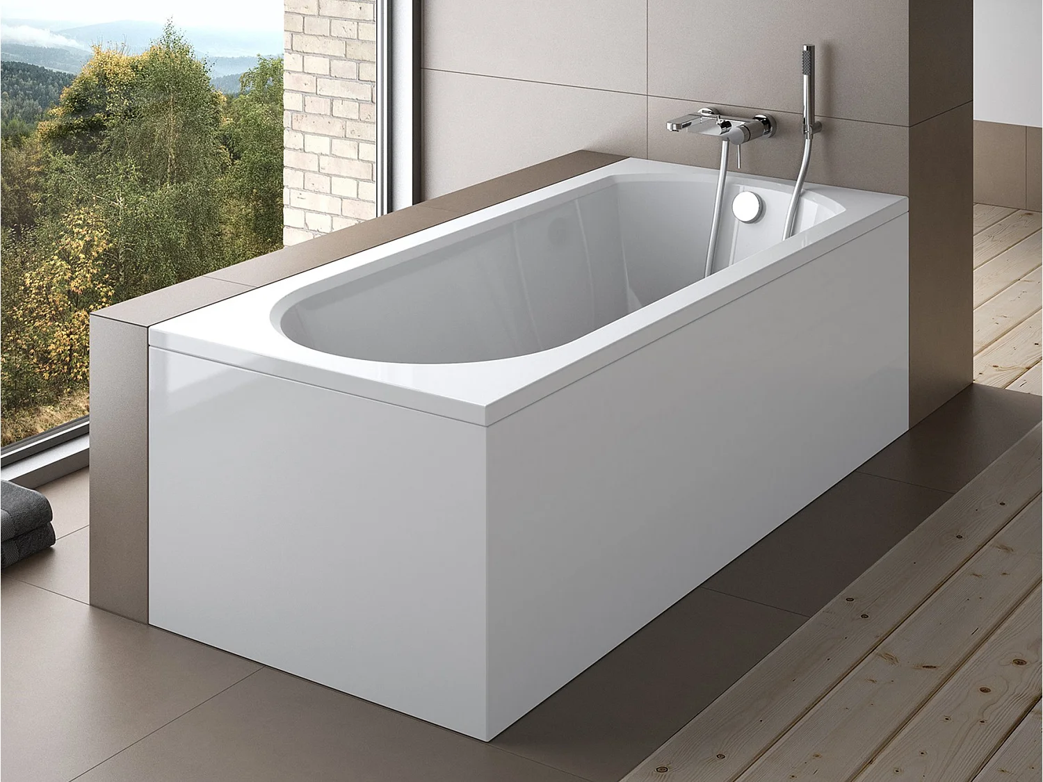Baignoire TRINITA avec tablier 150-160-170 x 75 - Dimensions: 170cm