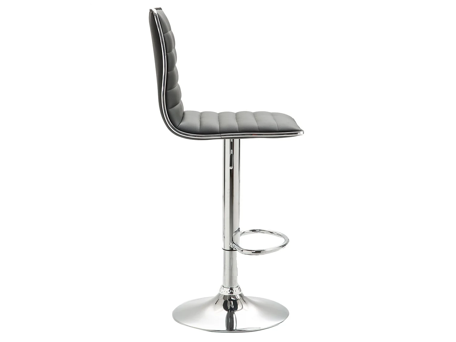 Lot de 2 tabourets de bar ROCA chaise haute droite pour cuisine/comptoir, réglable en hauteur et pivotante, en synthétique gris