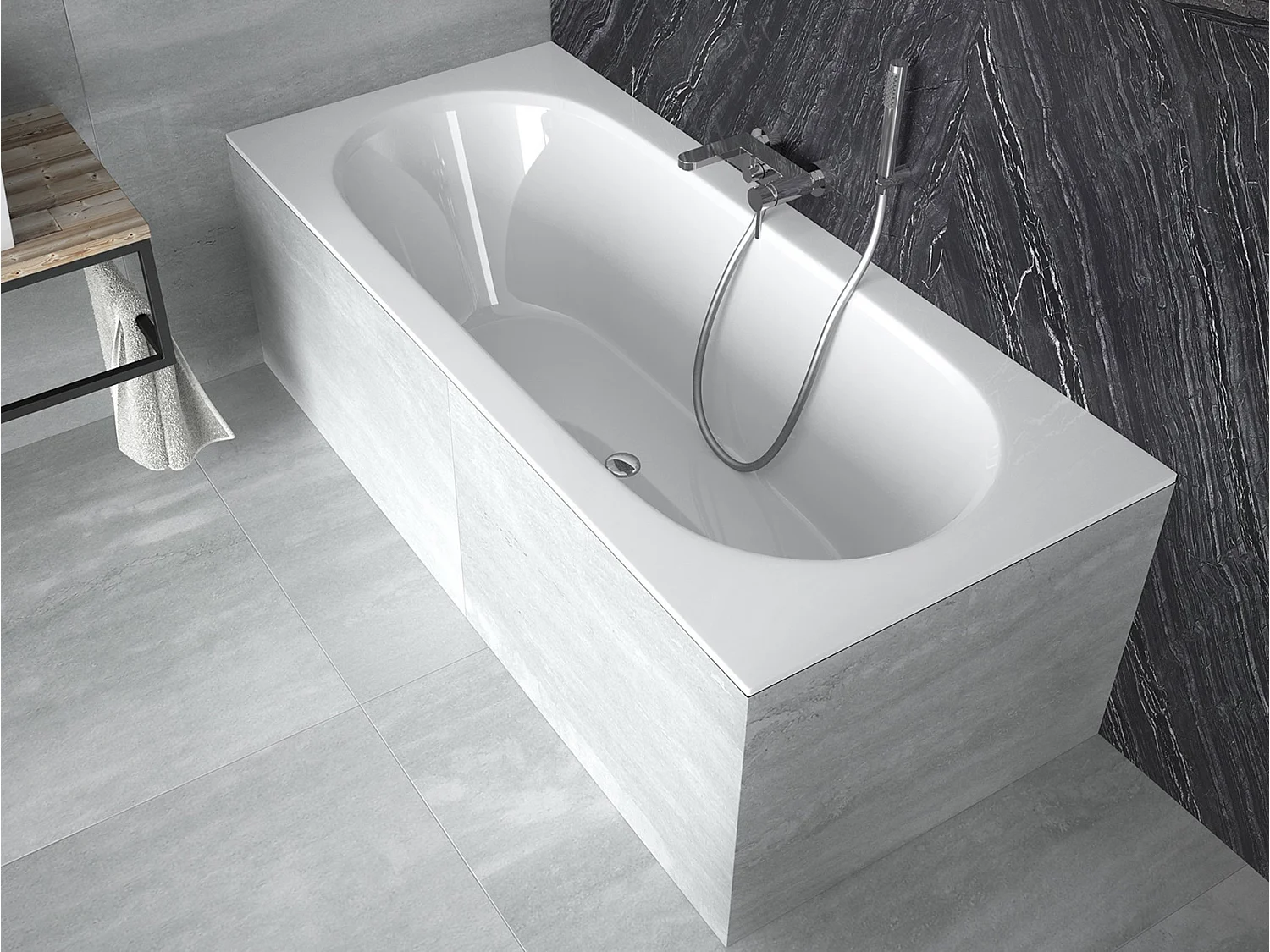 Baignoire VITAL slim 150-160-170-180 cm - Dimensions: 150cm