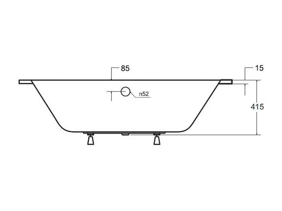 Baignoire VITAL slim 150-160-170-180 cm - Dimensions: 150cm