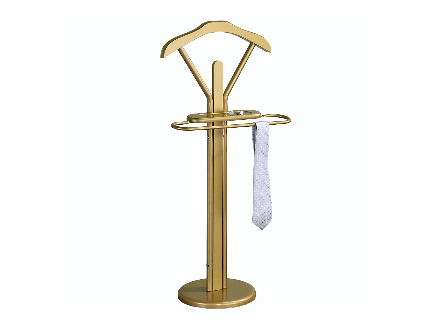 Valet de chambre FABIO chevalet de nuit portant pour vêtements, structure en métal laqué couleur or