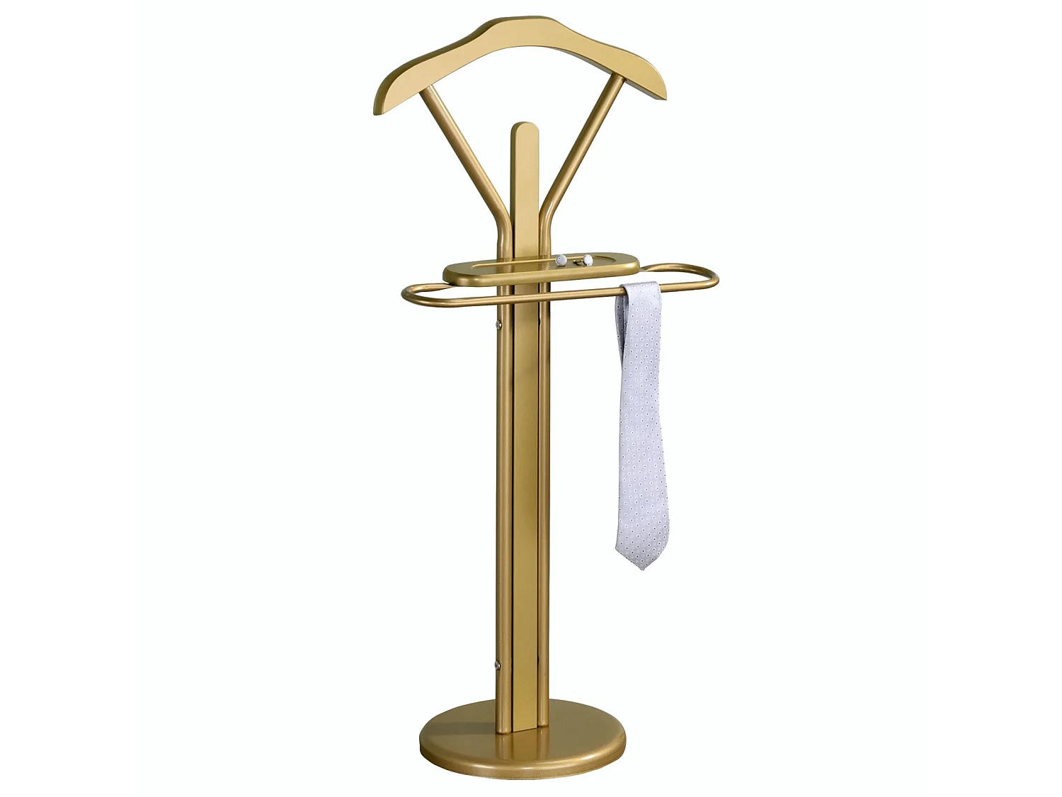 Valet de chambre FABIO chevalet de nuit portant pour vêtements, structure en métal laqué couleur or