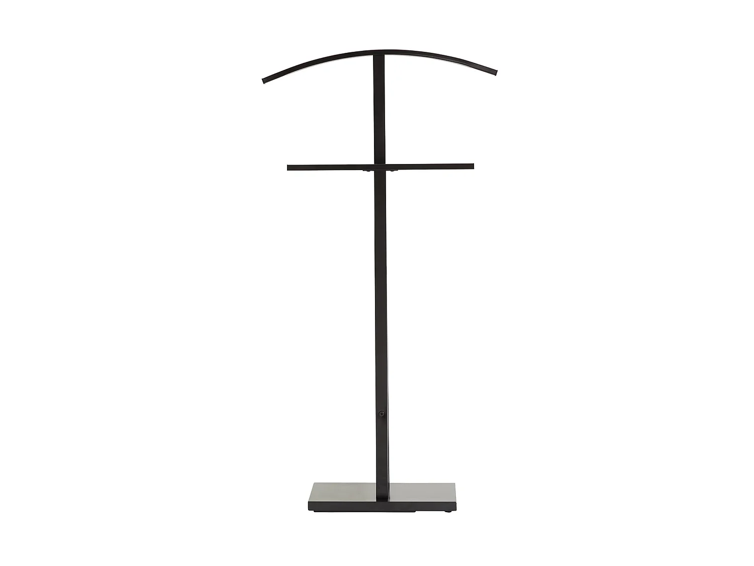 Valet de chambre SCOTT chevalet de nuit avec cintre et portant pour vêtements, socle rectangulaire et tubes en métal laqué noir