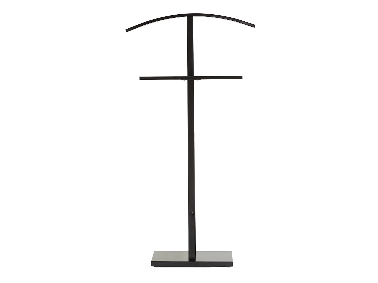 Valet de chambre SCOTT chevalet de nuit avec cintre et portant pour vêtements, socle rectangulaire et tubes en métal laqué noir