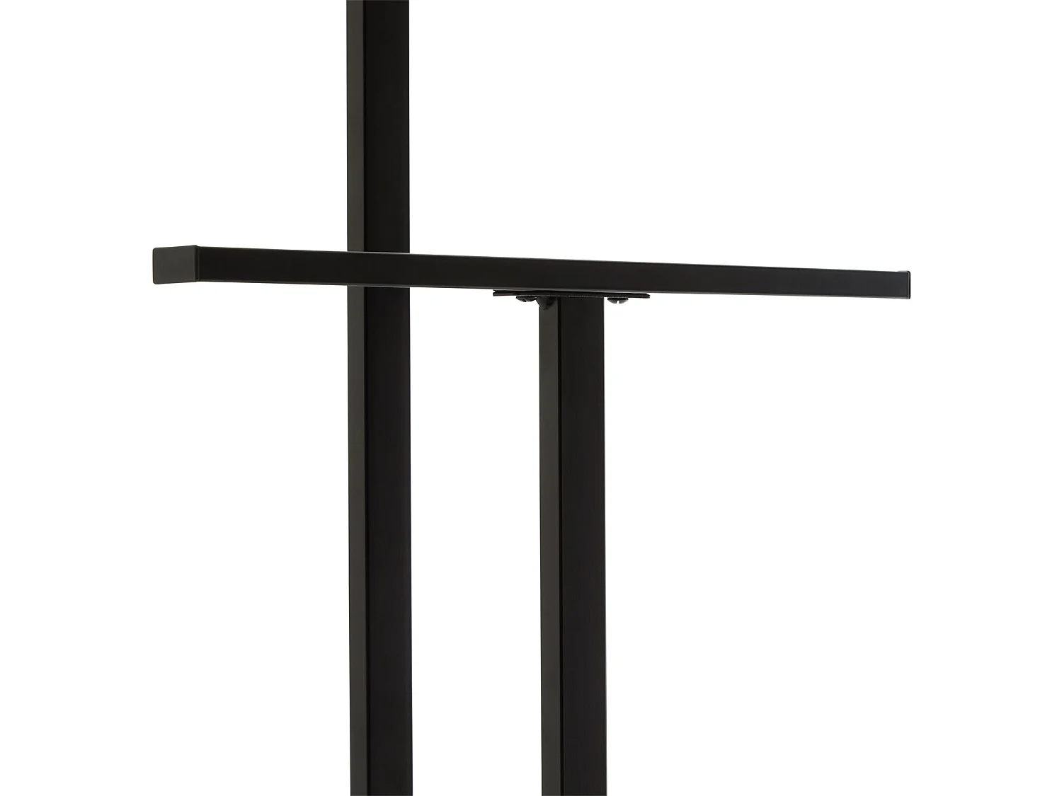 Valet de chambre SCOTT chevalet de nuit avec cintre et portant pour vêtements, socle rectangulaire et tubes en métal laqué noir