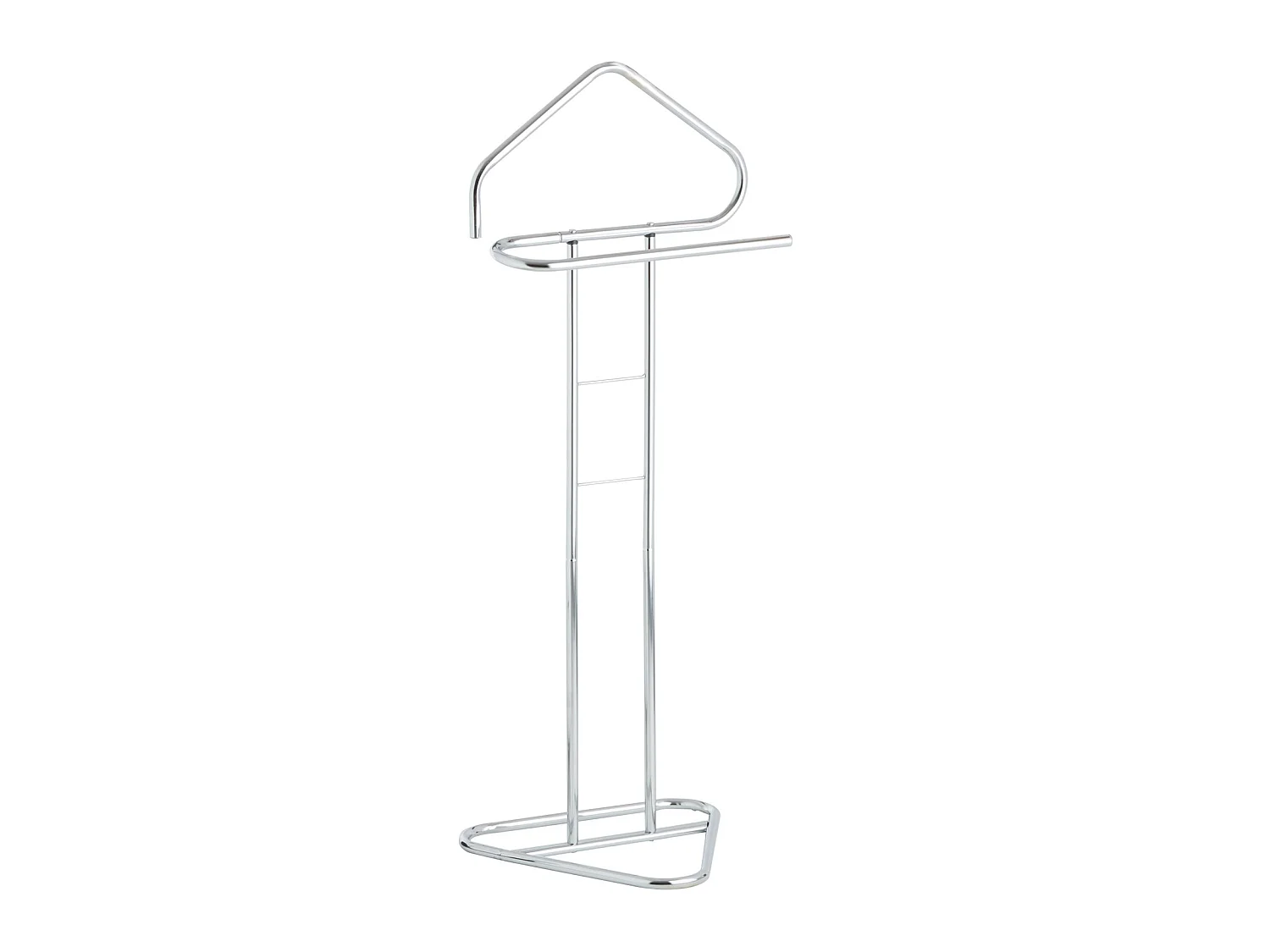 Valet de chambre valet de nuit CAMILO chevalet de nuit avec cintre pour veste et portant pour pantalons, en métal chromé