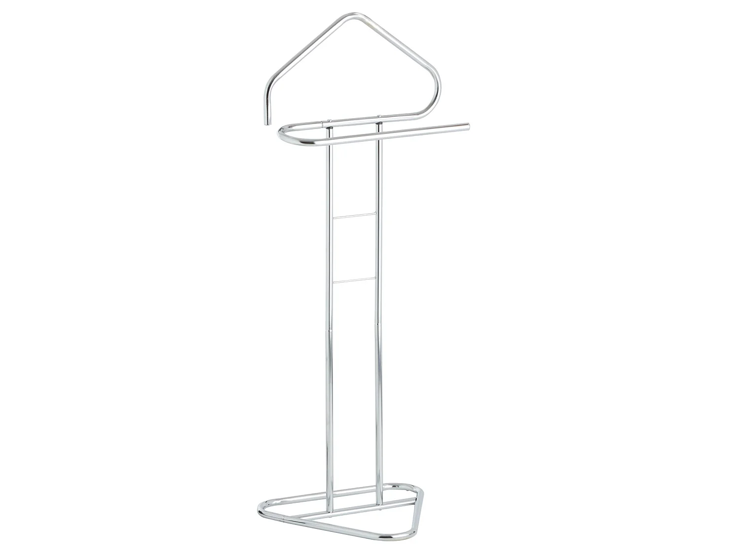 Valet de chambre valet de nuit CAMILO chevalet de nuit avec cintre pour veste et portant pour pantalons, en métal chromé