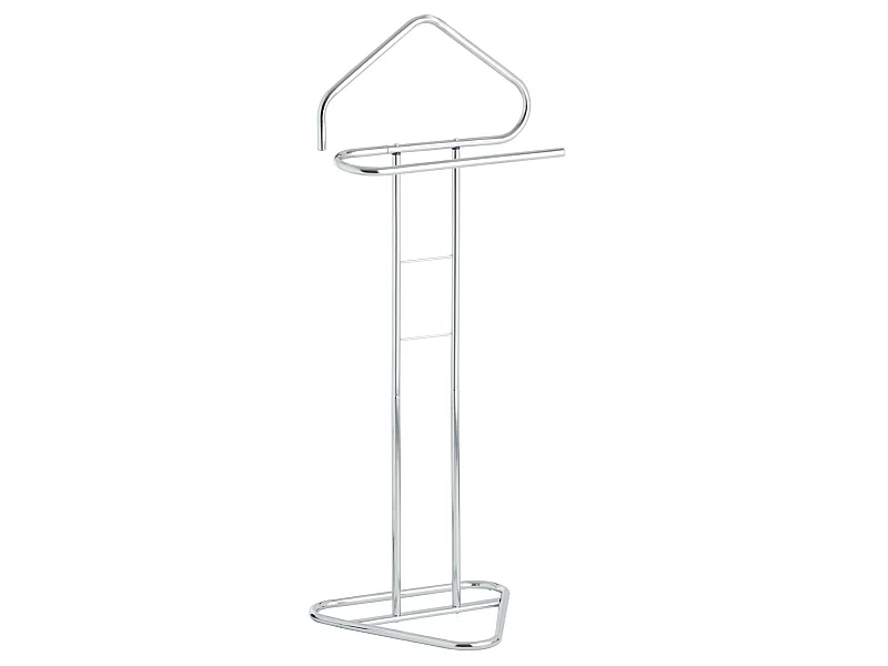 Valet de chambre valet de nuit CAMILO chevalet de nuit avec cintre pour veste et portant pour pantalons, en métal chromé