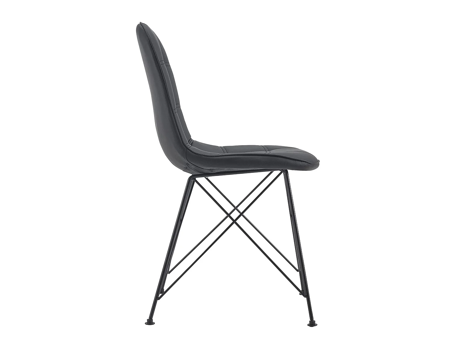 Lot de 4 chaises IMRAN pour salle à manger ou cuisine avec 4 pieds en métal noir design contemporain, revêtement synthétique noir