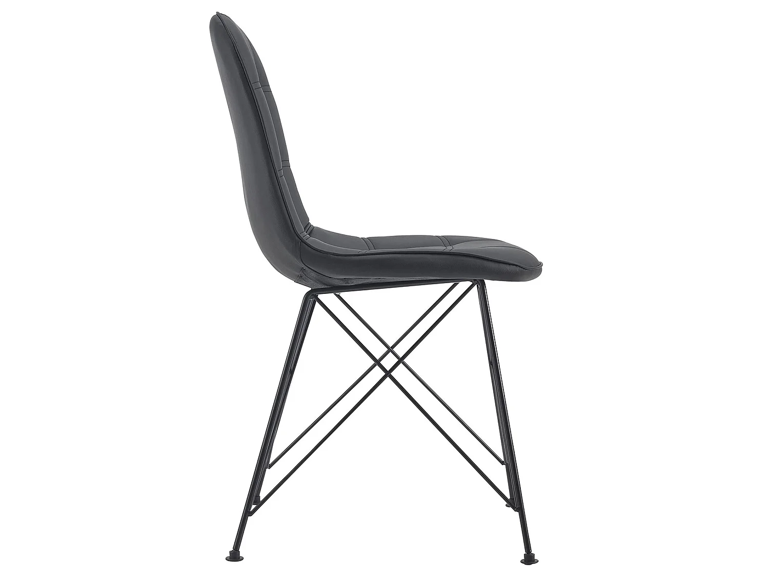 Lot de 4 chaises IMRAN pour salle à manger ou cuisine avec 4 pieds en métal noir design contemporain, revêtement synthétique noir