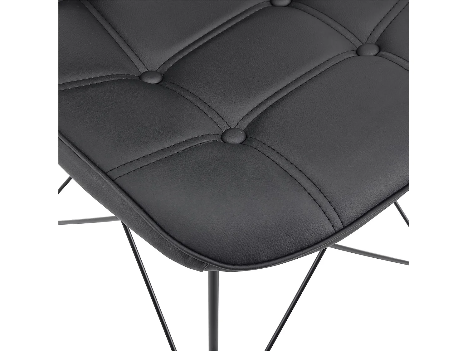 Lot de 4 chaises IMRAN pour salle à manger ou cuisine avec 4 pieds en métal noir design contemporain, revêtement synthétique noir