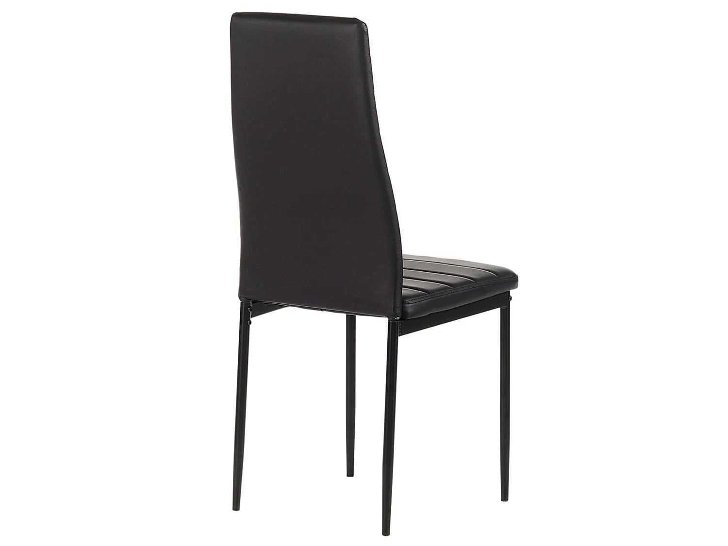 Lot de 4 chaises de salle à manger NATHALIE piètement métallique laqué noir revêtement synthétique noir
