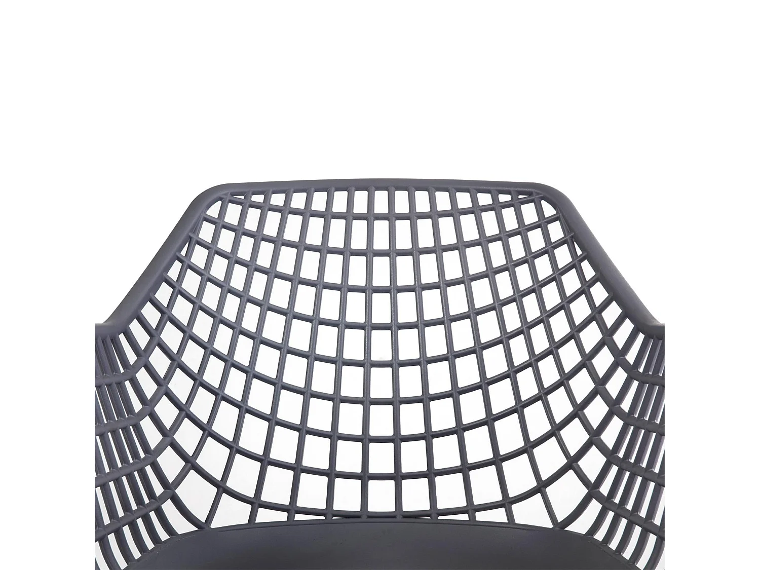 Lot de 4 chaises LUCIA pour salle à manger ou cuisine au design retro avec accoudoirs, coque en plastique gris et 4 pieds en métal