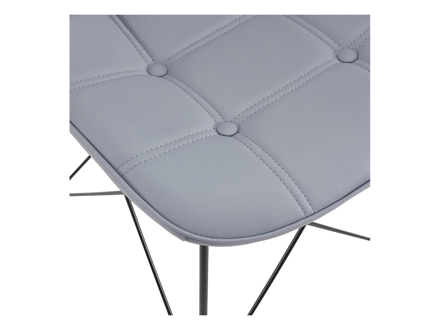 Lot de 4 chaises IMRAN pour salle à manger ou cuisine avec 4 pieds en métal noir design contemporain, revêtement synthétique gris