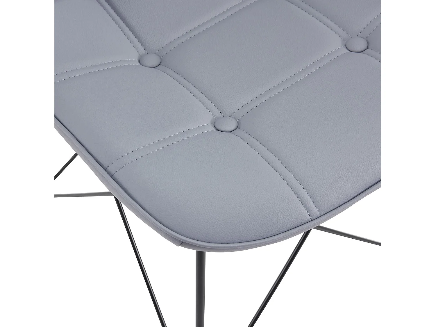 Lot de 4 chaises IMRAN pour salle à manger ou cuisine avec 4 pieds en métal noir design contemporain, revêtement synthétique gris
