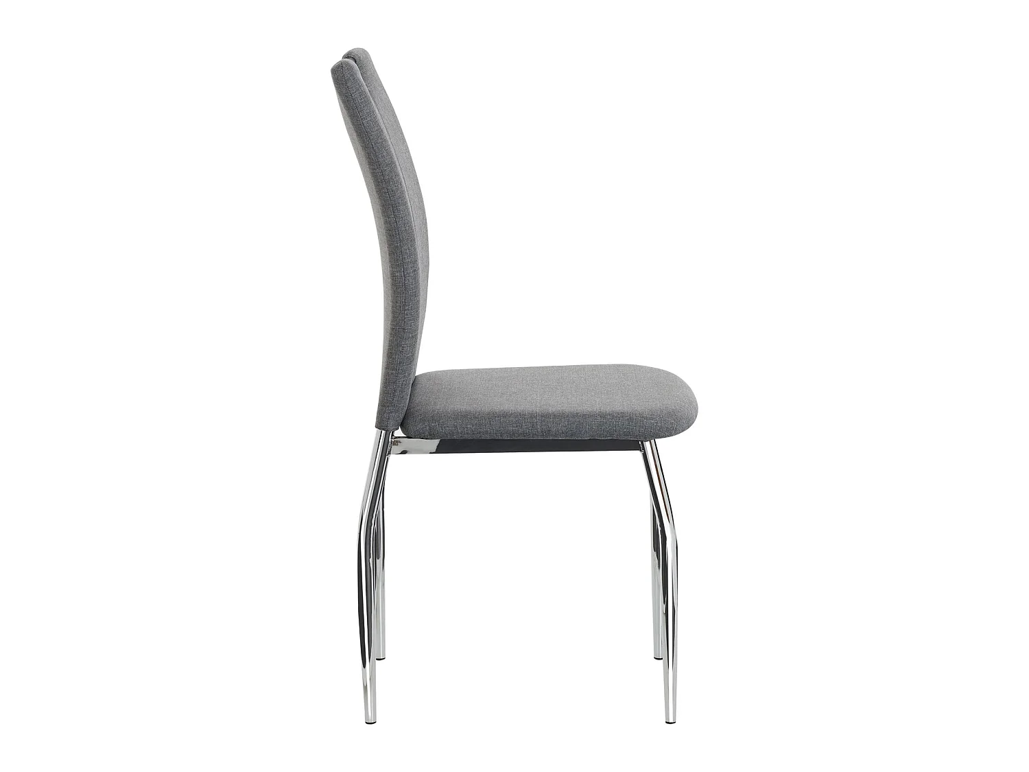 Lot de 4 chaises de salle à manger APOLLO piètement en métal chromé revêtement en tissu gris