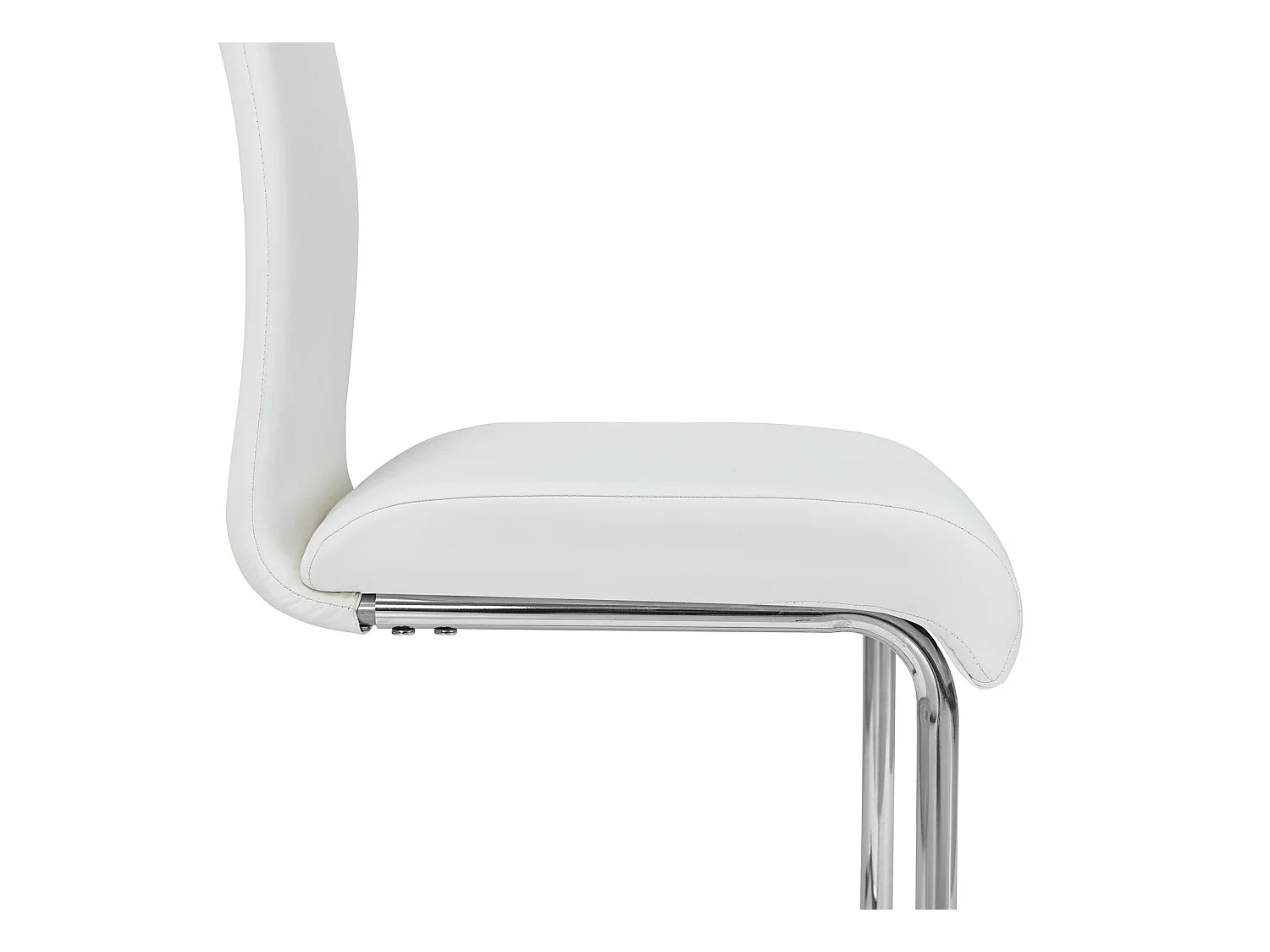 Lot de 4 chaises de salle à manger ALADINO piètement chromé revêtement synthétique blanc