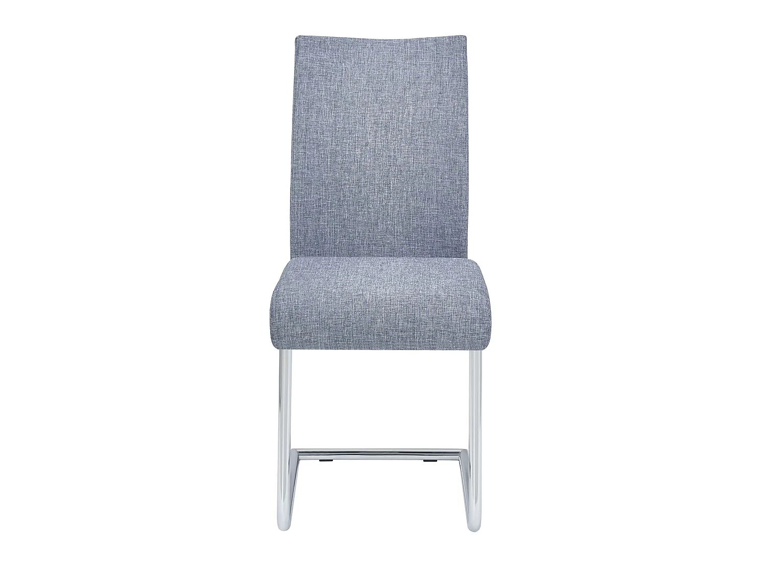 Lot de 4 chaises de salle à manger ou de cuisine ALADINO design moderne et piétement en métal chromé, revêtement en tissu gris