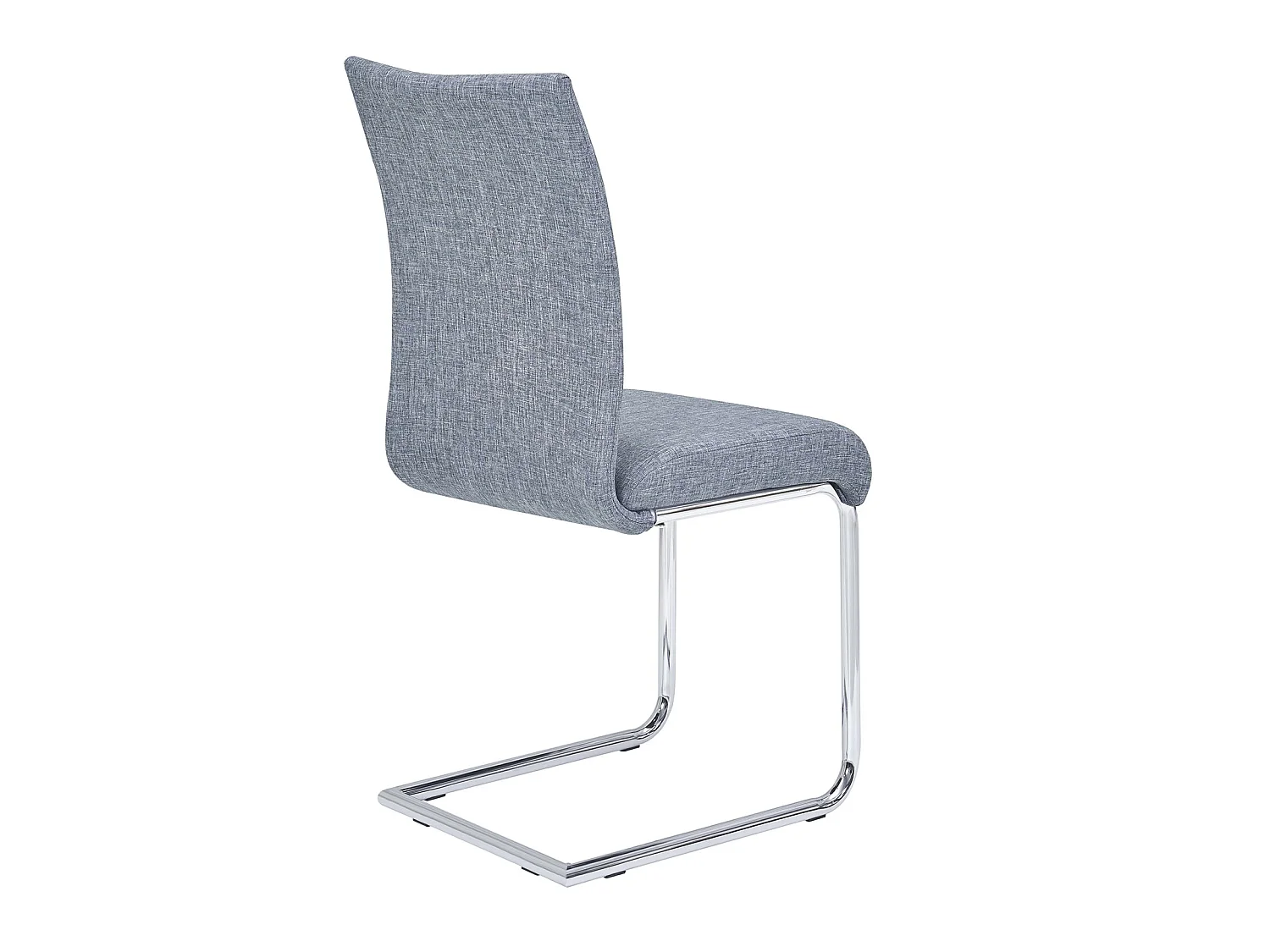Lot de 4 chaises de salle à manger ou de cuisine ALADINO design moderne et piétement en métal chromé, revêtement en tissu gris