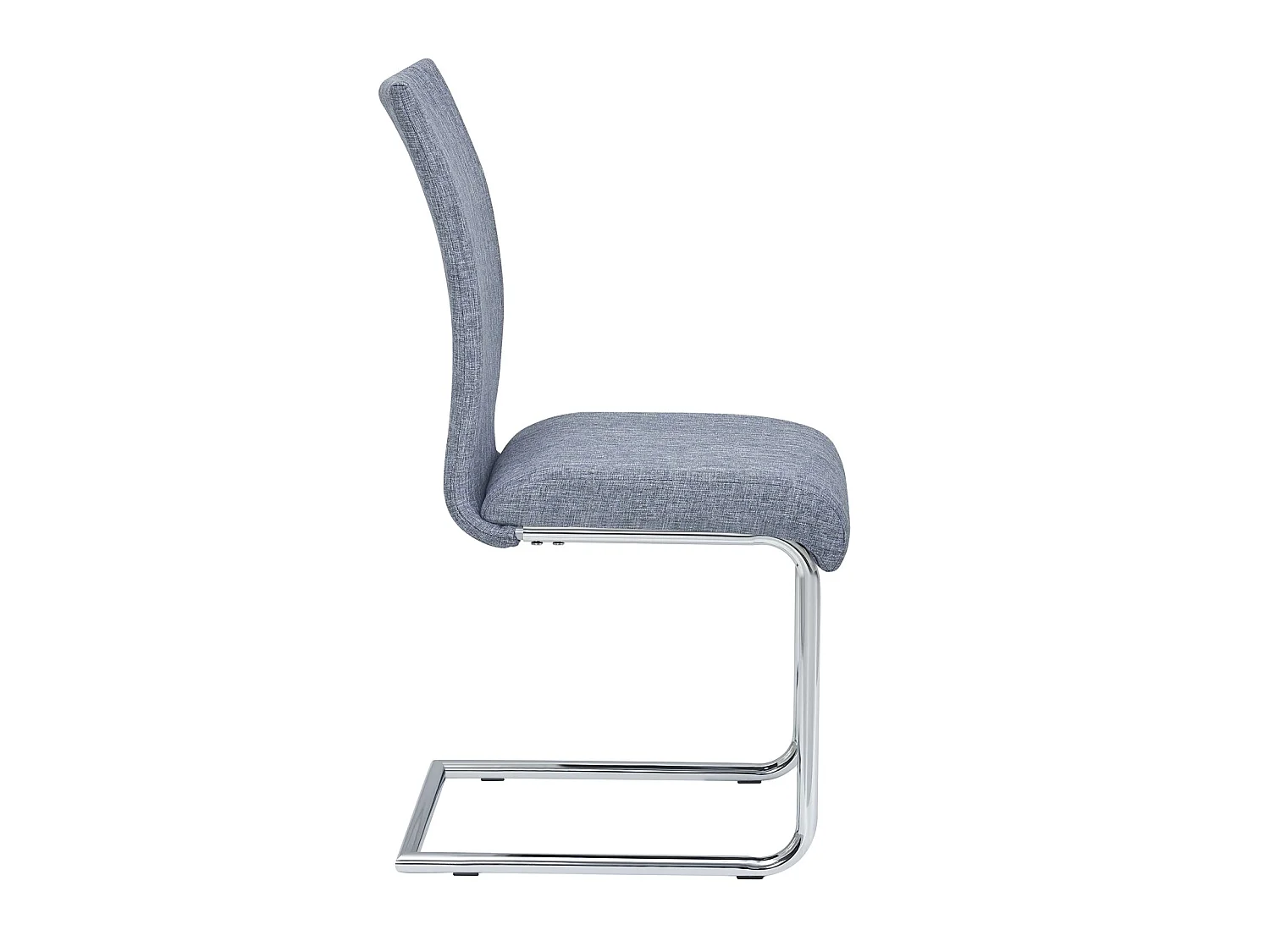 Lot de 4 chaises de salle à manger ou de cuisine ALADINO design moderne et piétement en métal chromé, revêtement en tissu gris