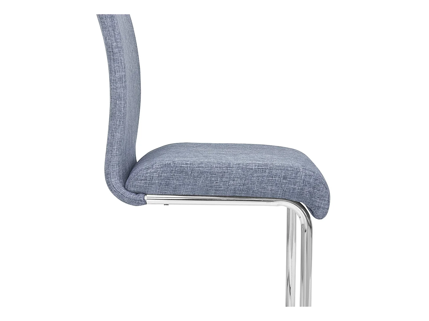 Lot de 4 chaises de salle à manger ou de cuisine ALADINO design moderne et piétement en métal chromé, revêtement en tissu gris