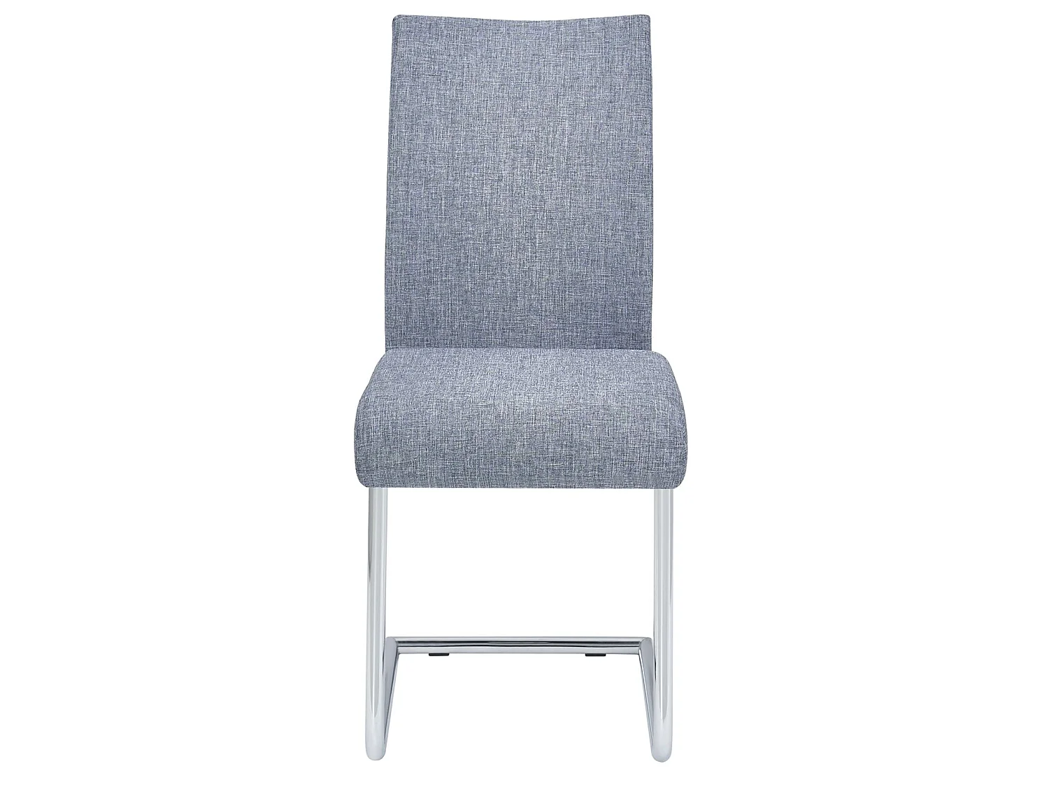 Lot de 4 chaises de salle à manger ou de cuisine ALADINO design moderne et piétement en métal chromé, revêtement en tissu gris