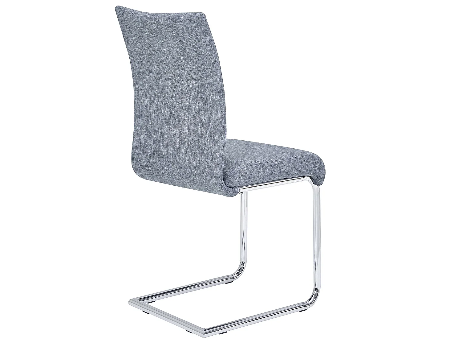 Lot de 4 chaises de salle à manger ou de cuisine ALADINO design moderne et piétement en métal chromé, revêtement en tissu gris