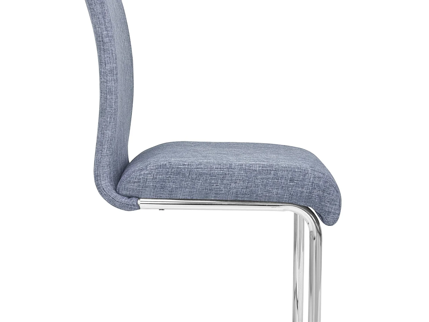 Lot de 4 chaises de salle à manger ou de cuisine ALADINO design moderne et piétement en métal chromé, revêtement en tissu gris