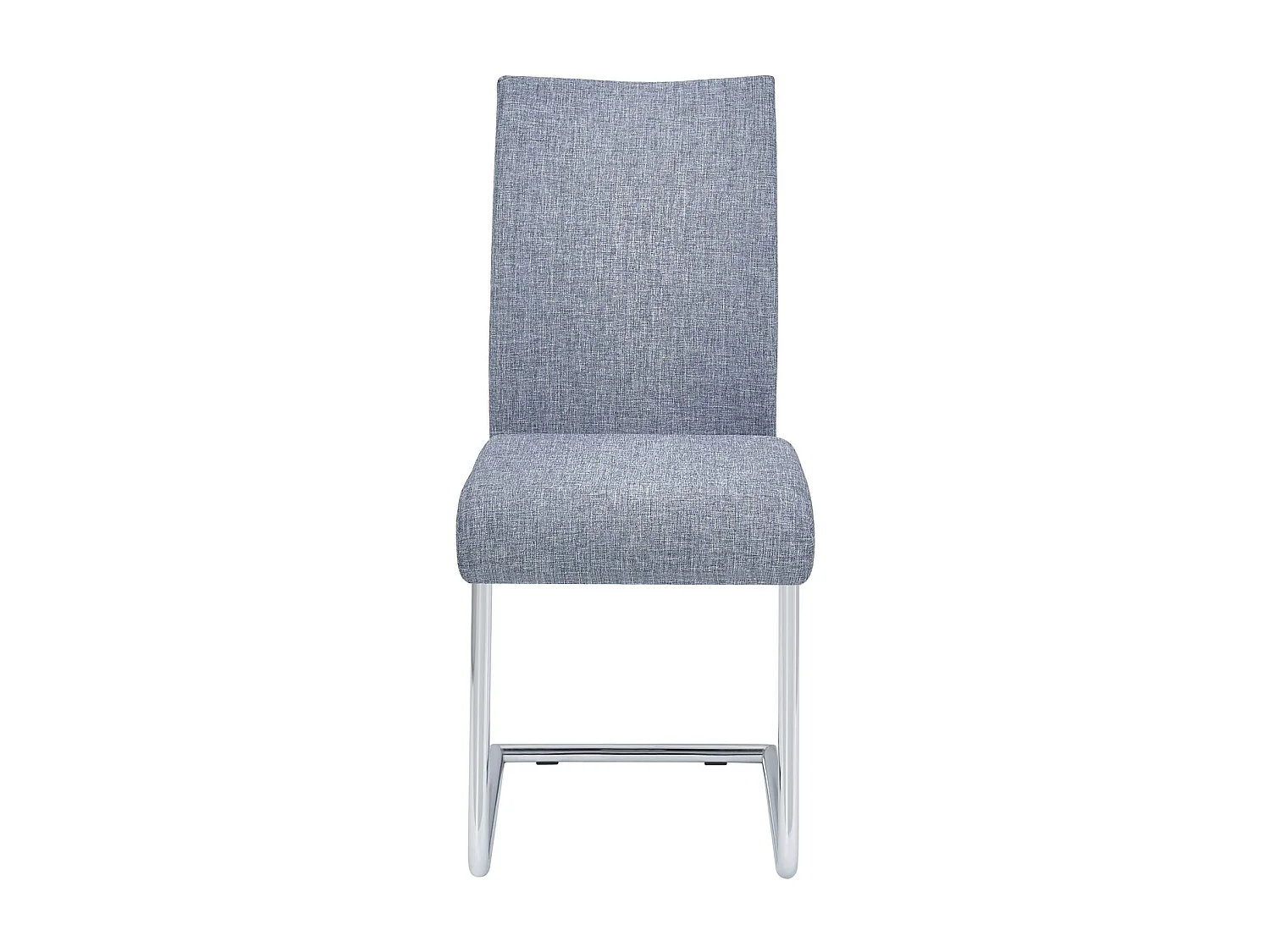 Lot de 4 chaises de salle à manger ou de cuisine ALADINO design moderne et piétement en métal chromé, revêtement en tissu gris