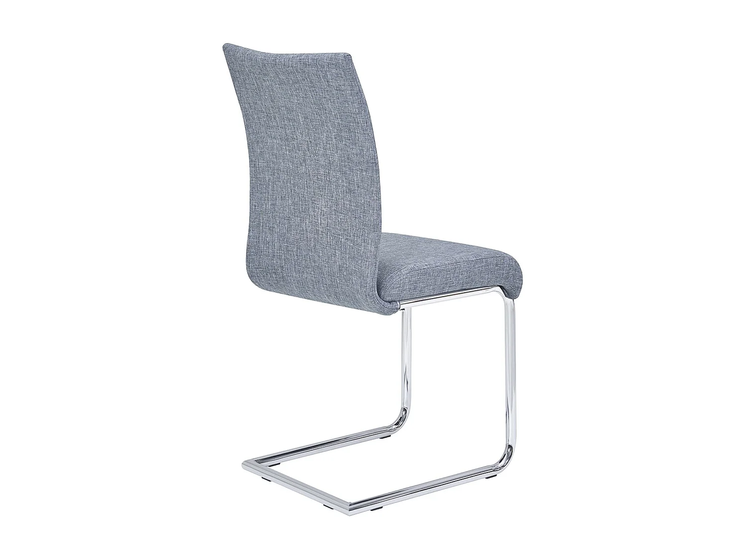 Lot de 4 chaises de salle à manger ou de cuisine ALADINO design moderne et piétement en métal chromé, revêtement en tissu gris