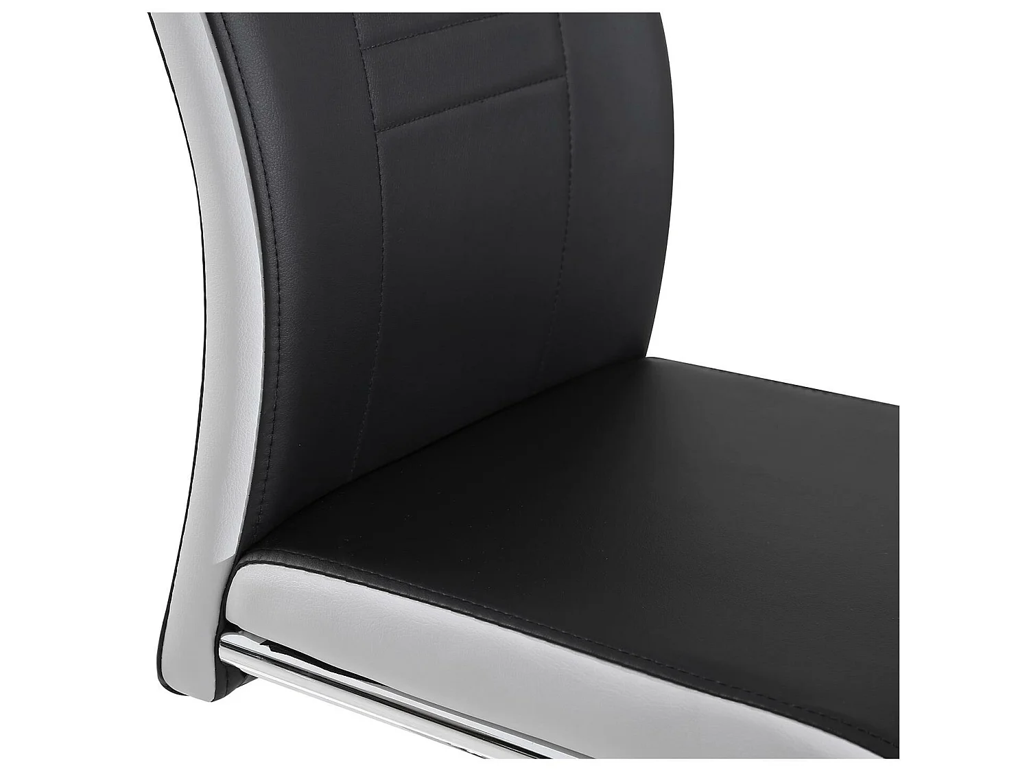 Lot de 4 chaises de salle à manger ou cuisine LOANO, Chaise cantilever avec assise rembourrée et piètement en métal, Noir et gris