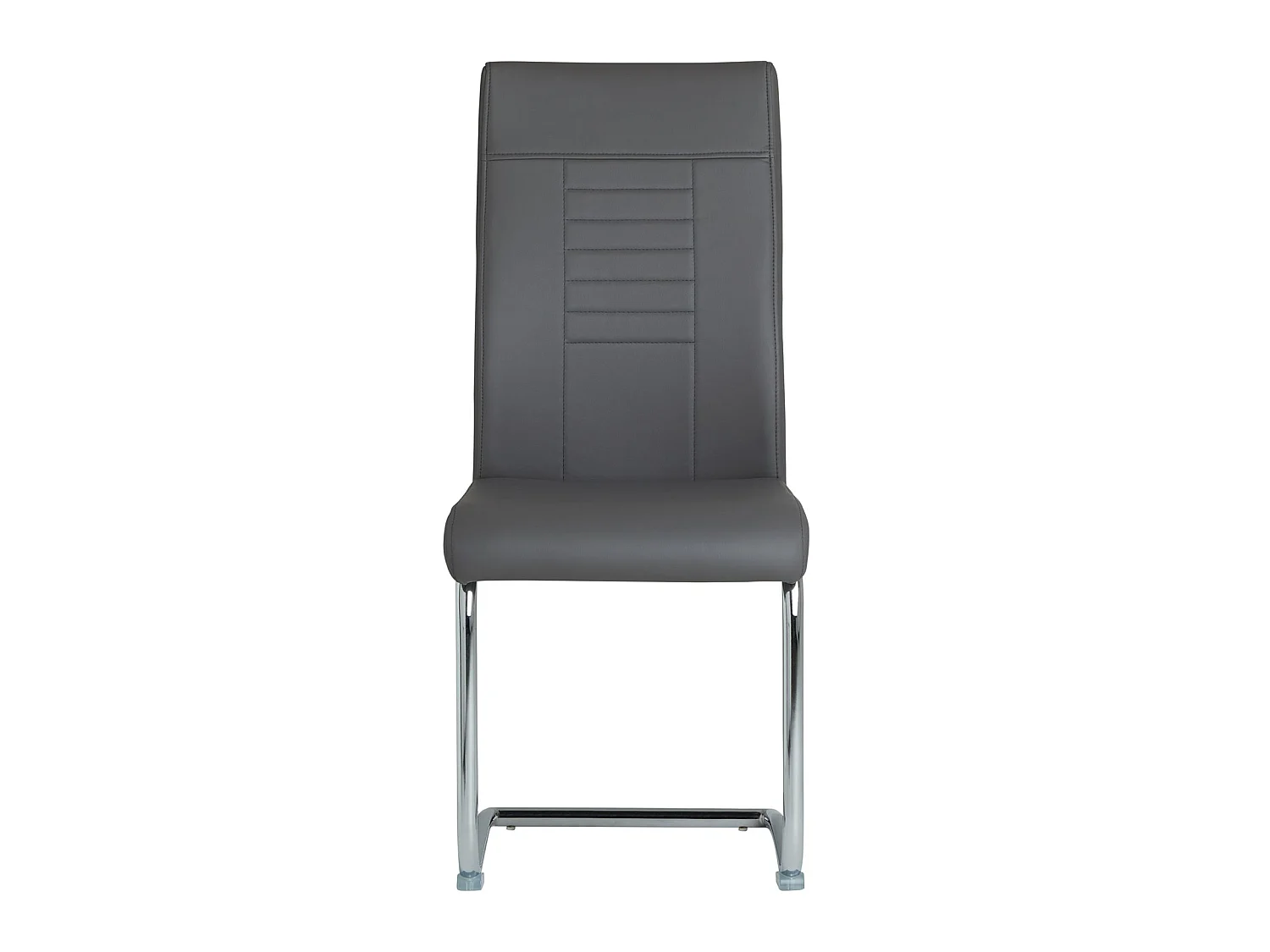 Lot de 4 chaises de salle à manger ou cuisine LOANO, Chaise cantilever avec assise rembourrée et piètement en métal, Gris foncé