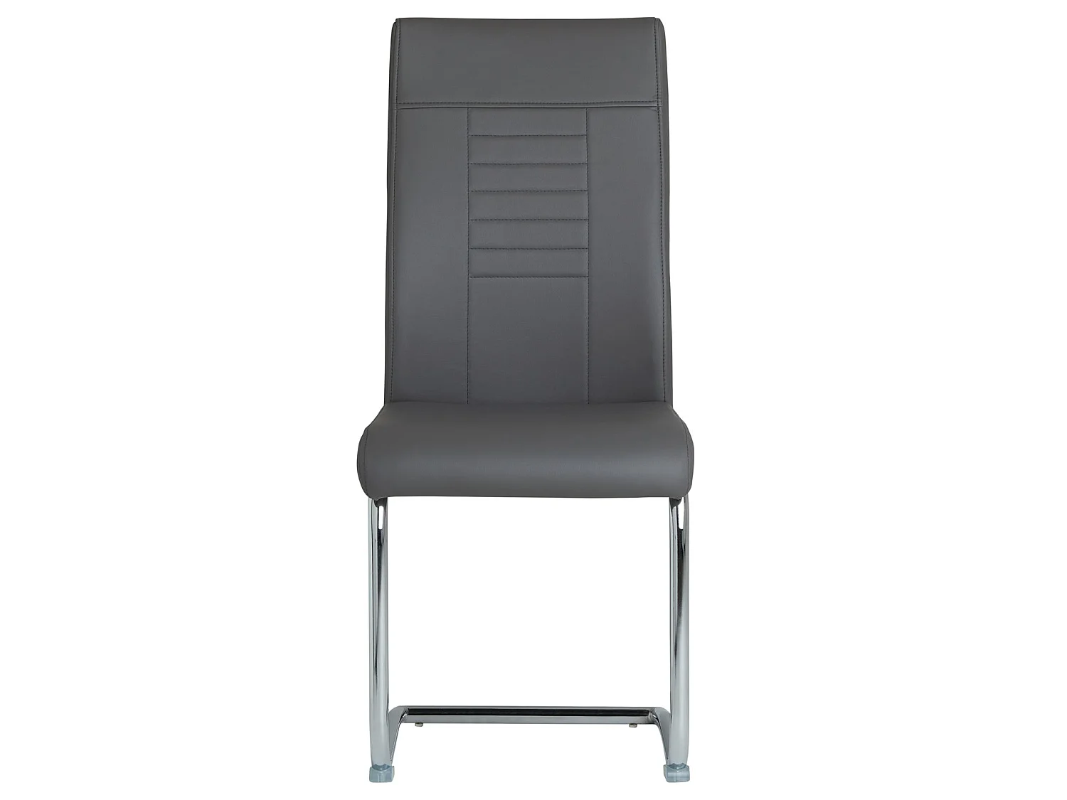 Lot de 4 chaises de salle à manger ou cuisine LOANO, Chaise cantilever avec assise rembourrée et piètement en métal, Gris foncé