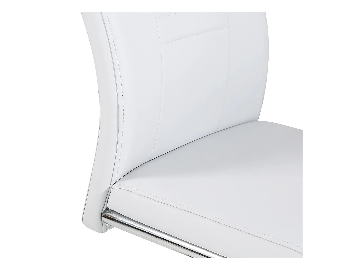 Lot de 4 chaises de salle à manger ou cuisine LOANO, Chaise cantilever avec assise rembourrée et piètement en métal chromé, Gris